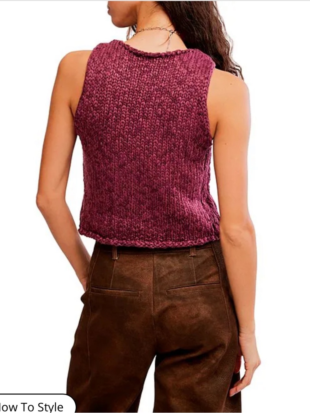 NWT🌷Free People Opal Rolled Round Neck Sleeveless Sweater Knit Tank Top - Picture 2 of 11